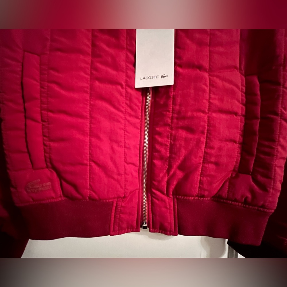 New Lacoste Red Bomber Jacket Size 36 - Picture 5 of 11
